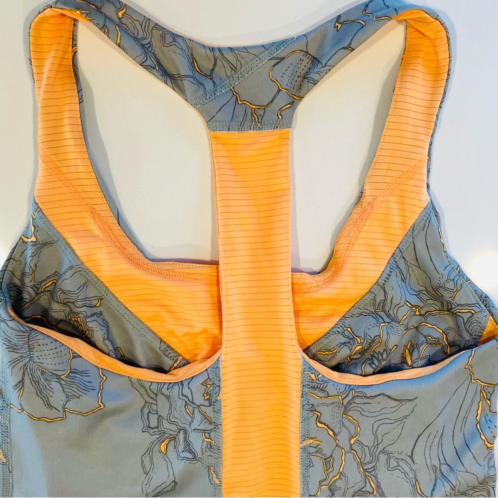 The North Face Gray and Orange Floral Tank Top • XS - Picture 8 of 10